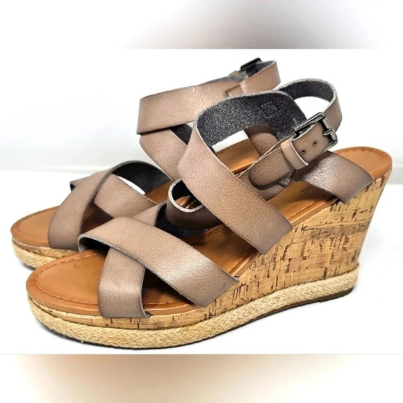 Maurices Shoes - Maurices Women's Taupe Jaden Strappy Wedge Sandal Size 8